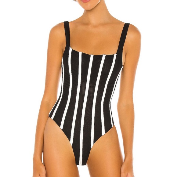 🆕 MISHA Kyanni Bodysuit in Black & Ivory - Picture 2 of 13